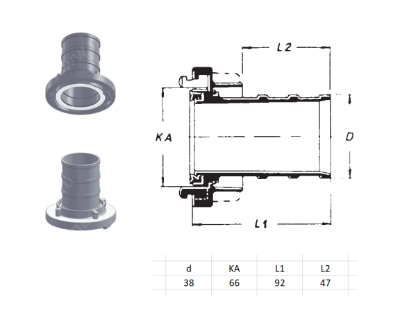 Муфта Storz C для шланга 38 mm, AL