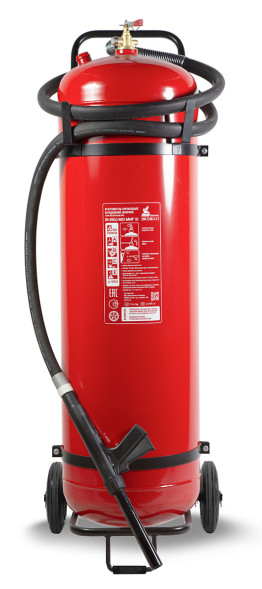 Огнетушитель ОП-100(з) МИГ с перекрывным стволом и съемной тележкой