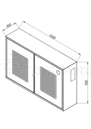 Щит пожарный закрытый металлический, с сеткой (1200х700х300 мм)